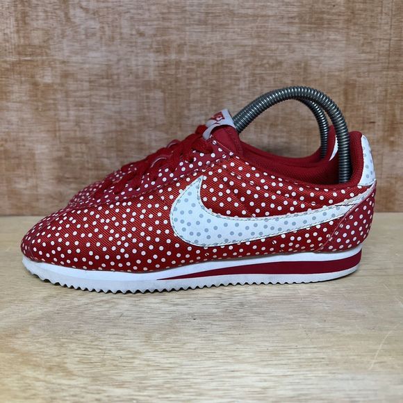 Nike 2014 Classic Cortez 654770-610 Red White Polka Dots Shoes Women’s Size 7.5 - Picture 3 of 9